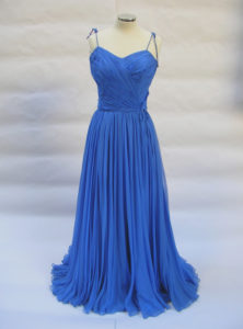 Jean_Dessès evening gown in blue silk mousseline, 1950