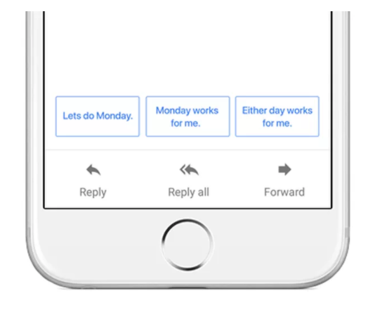 Gmail smart reply on phone using the same technology as machine translation